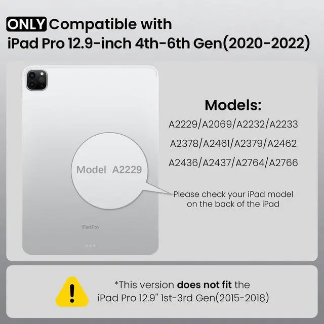 Alt view image 2 of 5 - Nillkin iPad Pro 12.9 inch (6th/5th/4th Gen) Case with Detachable Keyboard, Adhesive Cover with Keyboard, Trackpad, 7-Color Backlit, Adjustable Stand, Magnetic Backplate with iPad Wall Mount, Black