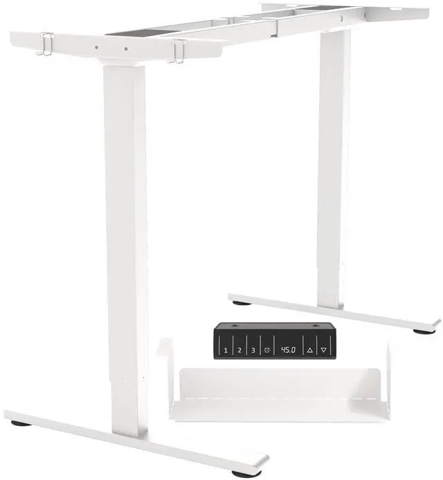 Main image of Dual Motor Standing Desk Frame 256 lbs Weight Capacity, Stand up Desk Frame Workstation, Electric Adjustable Legs, 3 Memory Height Settings, with Cable Management Tray, 2pcs Headphone Hook