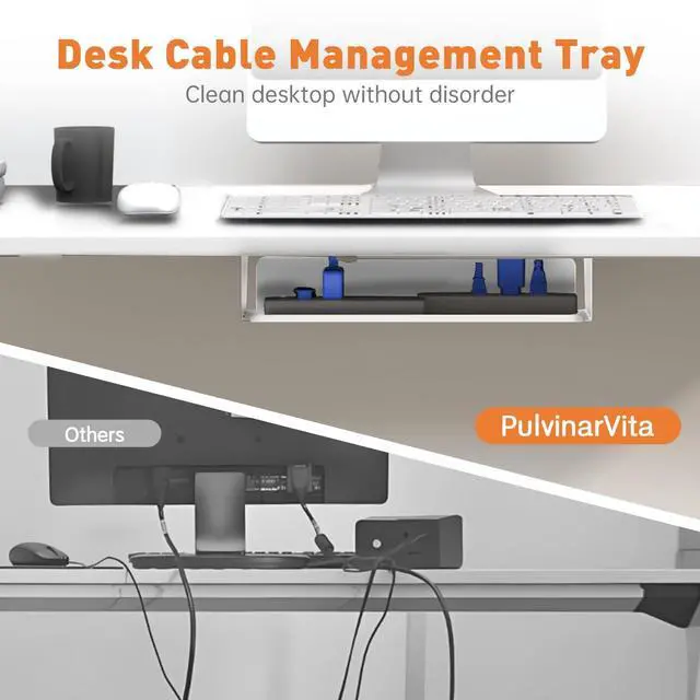 Alt view image 5 of 5 - Dual Motor Standing Desk Frame 256 lbs Weight Capacity, Stand up Desk Frame Workstation, Electric Adjustable Legs, 3 Memory Height Settings, with Cable Management Tray, 2pcs Headphone Hook