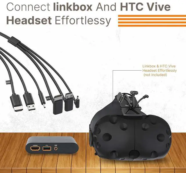 Alt view image 3 of 5 - Skywin- 3-in-1 Round VR Backpack Cable (1 Meter/3.2 Feet), Compatible with HP Z VR Backpack & HTC Vive, for Linkbox and Headset Connection (Black)