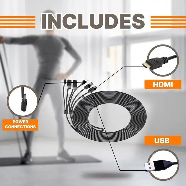 Alt view image 5 of 5 - Skywin- 3-in-1 Round VR Backpack Cable (1 Meter/3.2 Feet), Compatible with HP Z VR Backpack & HTC Vive, for Linkbox and Headset Connection (Black)