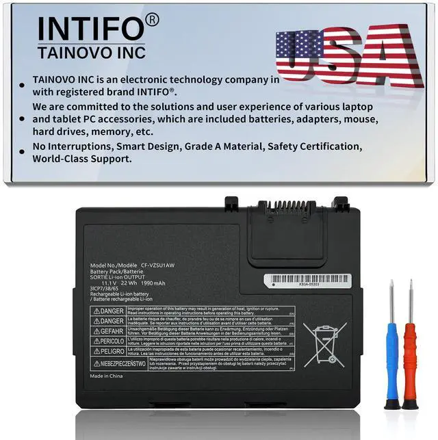 Main image of INTIFO 22Whr CF-VZSU1AW Laptop Battery Compatible with Panasonic Toughbook CF-33 CF33 MK1 CF-33AEHFATG CF-33AEHGATG CF-33LEHFAT3 CF-33MK1 Notebook CF-VZSU1AR CF-VZSU1AJS [11.1V 1990mAh]
