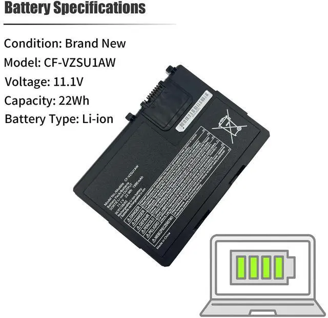 Alt view image 3 of 5 - INTIFO 22Whr CF-VZSU1AW Laptop Battery Compatible with Panasonic Toughbook CF-33 CF33 MK1 CF-33AEHFATG CF-33AEHGATG CF-33LEHFAT3 CF-33MK1 Notebook CF-VZSU1AR CF-VZSU1AJS [11.1V 1990mAh]