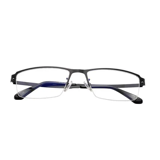 Alt view image 4 of 5 - SANHOOPOLO Computer Blue Light Blocking Glasses For Men Computer Gaming Glasses Metal Half Frame Clear Lens Eye Protection (Black Frames)