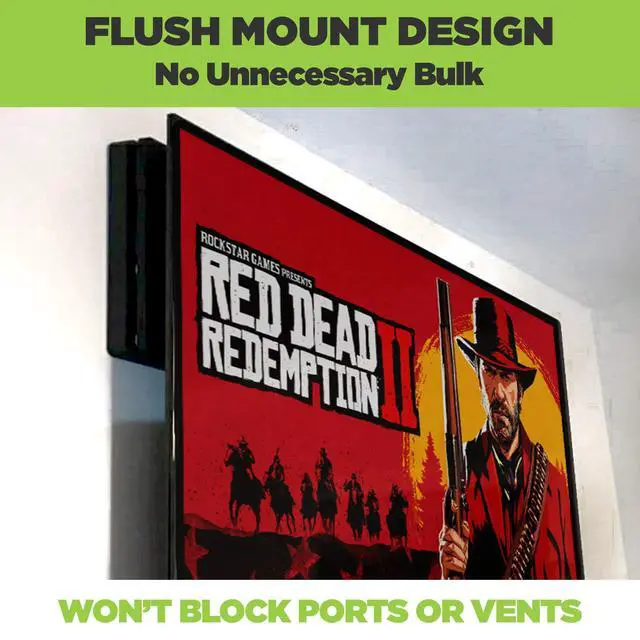 Alt view image 5 of 5 - HIDEit Mounts PS4 Slim Wall Mount  Steel PS4 Mount Kit for Secure Fit & Proper Airflow  Behind or Near TV Patented by American Gaming Mount Pioneer Since 2009  Not for PS4 Pro & Original