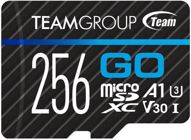 Main image of TEAMGROUP GO Card 256GB Micro SDXC UHS-I U3 V30 4K for GoPro & Action Cameras High Speed Flash Memory Card with Adapter for Outdoor, Sports, 4K Shooting TGUSDX256GU303