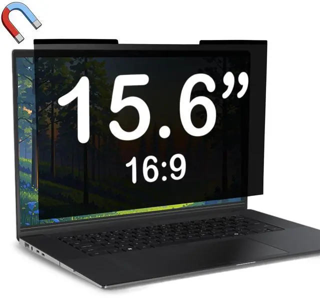 Main image of Magnetic Laptop Privacy Screen 15.6 inch for 16:9 Computer Monitor, Removable Anti-Glare Screen Privacy Shield, Screen Filter and Protector for Laptop (13 5/8" × 7 5/8"), Fits (FHD 1920 × 1080)