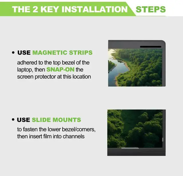 Alt view image 4 of 5 - Magnetic Laptop Privacy Screen 15.6 inch for 16:9 Computer Monitor, Removable Anti-Glare Screen Privacy Shield, Screen Filter and Protector for Laptop (13 5/8" × 7 5/8"), Fits (FHD 1920 × 1080)