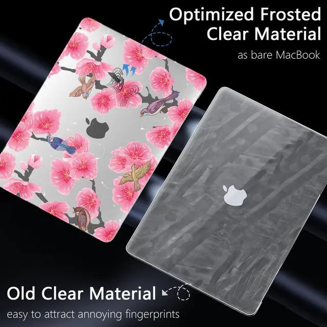 Alt view image 5 of 5 - Yebiseven Case for MacBook Air 13 inch 2021 2020 2019 2018 Model A2337 M1/A2179/A1932, Laptop Hard Shell Case with Keyboard Cover & Screen Film & OTG Adapters & 2 Webcam Covers, Sakura