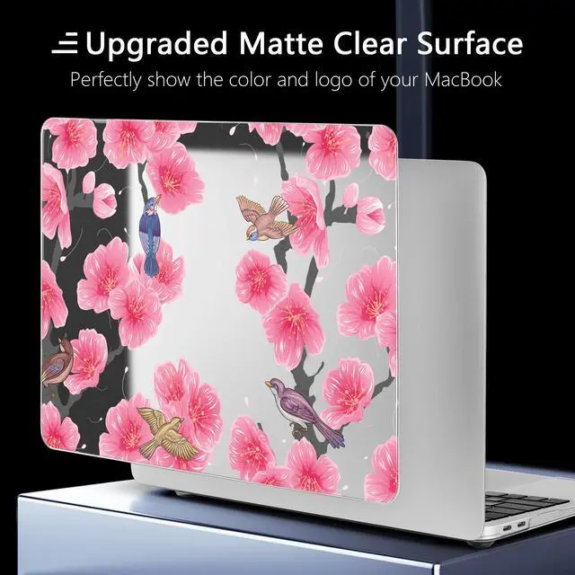 Alt view image 4 of 5 - Yebiseven Case for MacBook Air 13 inch 2021 2020 2019 2018 Model A2337 M1/A2179/A1932, Laptop Hard Shell Case with Keyboard Cover & Screen Film & OTG Adapters & 2 Webcam Covers, Sakura
