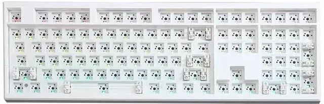 Main image of GMK108 Barebones Mechanical Keyboard Kit,VIA Programmable Gasket Mounted BT5.0/2.4GHz/Type-C Tri-Mode Wired Hot-Swap RGB Backlit Full Size Custom PCB DIY Mechanical Keyboard Kit(White)