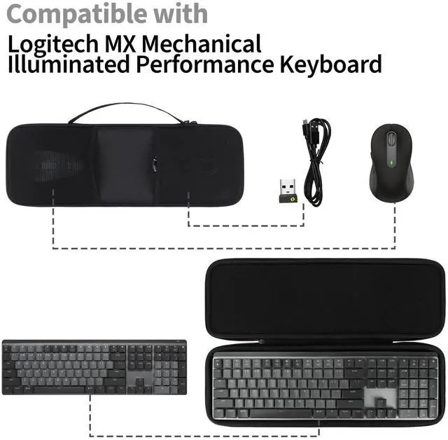 Alt view image 3 of 5 - Peyyargo Case Compatible with Logitech MX Mechanical Illuminated Performance Keyboard (Graphite)