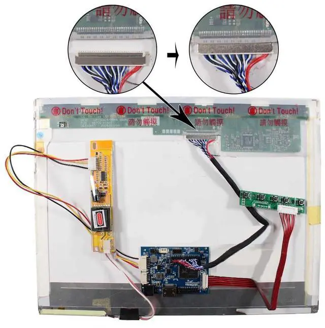 Alt view image 5 of 5 - VSDISPLAY Audio LCD Controller Board Work for 14.1 15.4 Inch 1280x800 B154EW01 B154EW02 LP154W01 LTN154AT07 LTN154X3-L01 LP154WX4 LTN140W2-L01 LVDS 30 Pin Interface 1CCFL Backlight LCD Screen
