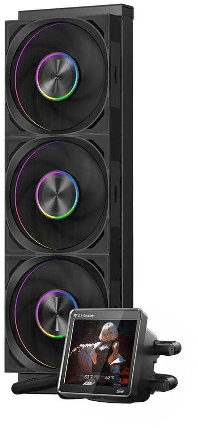 Main image of PCCOOLER CPU Cooler AIO Liuquid Freezer, 3.4-inch IPS Display, 360mm ARGB Water Cooling, High-Performance F7 X120 Modular Fan, Compatible with AM4/AM5, LGA115X/1200/1700/1851 (CPS DT360 Black)