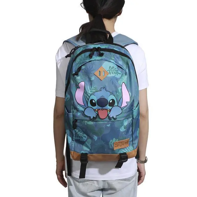 Alt view image 2 of 5 - Disney Stitch Tropical Print 17.5" Hooded Backpack