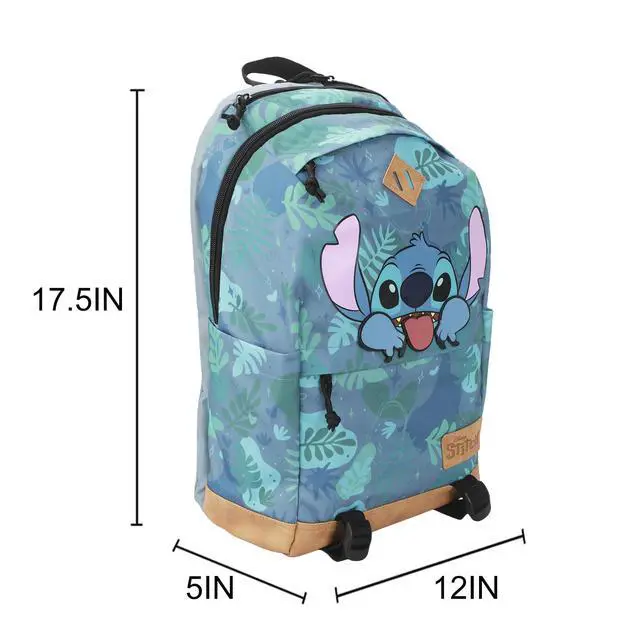 Alt view image 4 of 5 - Disney Stitch Tropical Print 17.5" Hooded Backpack