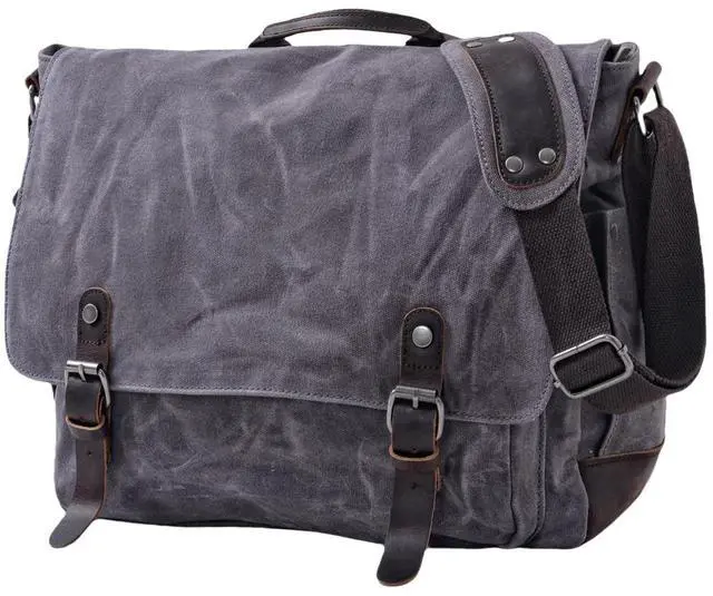 Main image of [Upgraded] Vintage Messenger Bag, 15.6 Inch Laptop Crossbody Shoulder Bags, Heavy Water-resistant Canvas Satchel for Men