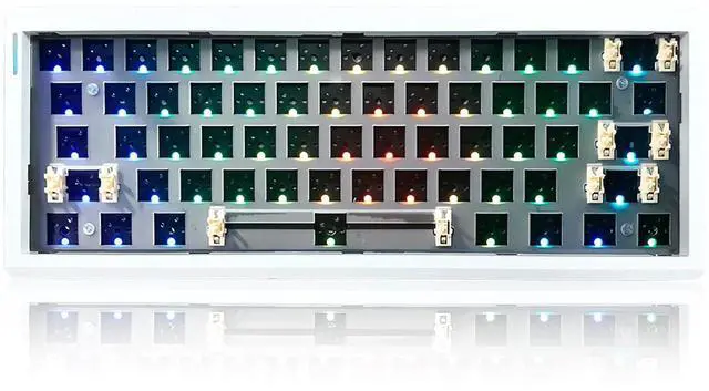 Main image of ZUOYA GMK61 60% Mechanical Keyboard Kit,Triple Mode BT5.0/ Wired/2.4GHz Wireless Gaming Keyboard RGB Programmable Hot Swap PCB Custom Barebones 61 Keys Gasket-Mounted Compact DIY Kit (White)