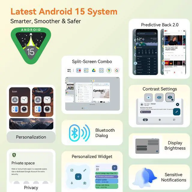 Alt view image 4 of 5 - KINGRID Tablet 10 inch,Android 15 TabletGemini AI,24GB RAM+256GB ROM+2TB,Keyboard & Pen Bundle,Octa-Core, Widevine L1,5G WiFi,Bluetooth 5.0,Smat Lens,2-Year Warranty-Grey