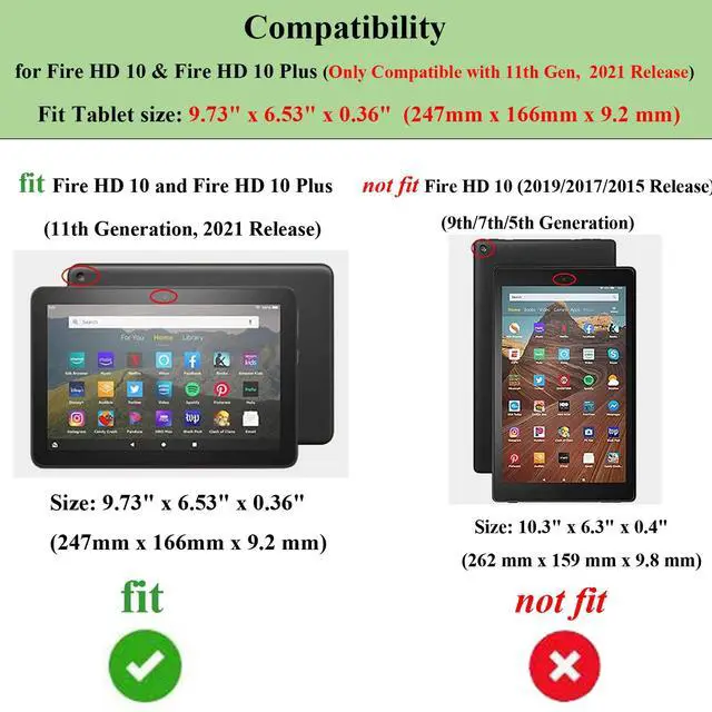 Alt view image 2 of 5 - UUcovers All-New 10.1" Kindle Fire HD 10 Case (Only Compatible with 11th Generation, 2021 Release) and Fire HD 10 Plus with Pencil Holder Folio Stand Embossed PU Leather Cover, Purple Peacock Flower