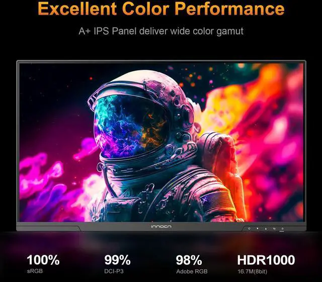 Alt view image 3 of 5 - INNOCN 24.5" 2K QHD 2560 x 1440P 240Hz Monitor, Gaming Console Ready, Mini-LED Precisely Local Dimming, Monitor for Mac, HDMI 2.1, DP 1.4, Height Pivot Adjustable Stand, Black - 25M2S