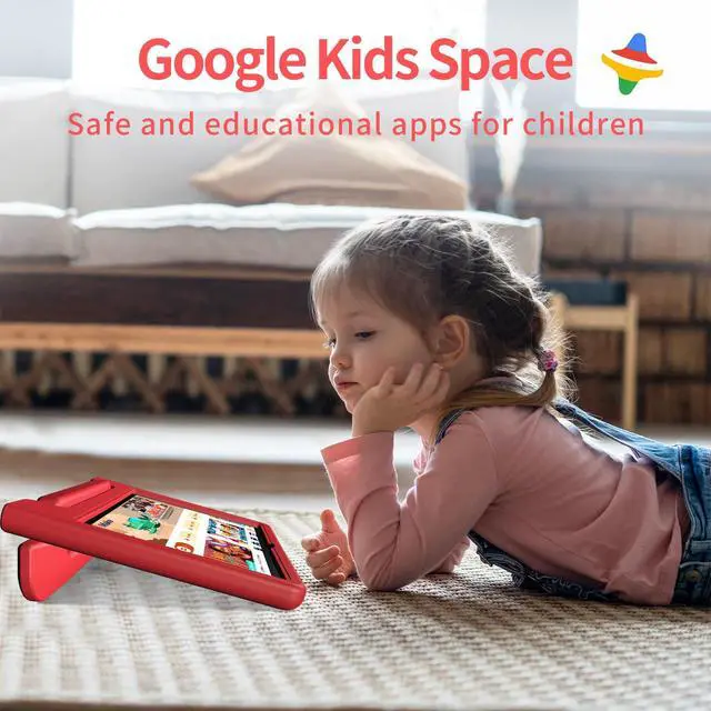 Alt view image 3 of 5 - JREN Tablet for Kids10 Inch Kids Tablet Android 14Octa-core64GBWiFi BluetoothParental ControlChildren ContentChildren Toddler Red