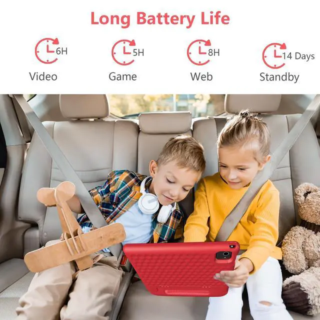 Alt view image 5 of 5 - JREN Tablet for Kids10 Inch Kids Tablet Android 14Octa-core64GBWiFi BluetoothParental ControlChildren ContentChildren Toddler Red