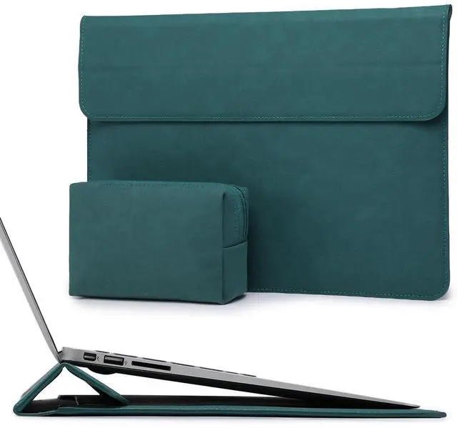 Main image of HYZUO 13.3-14 Inch Laptop Sleeve Case with Stand Feature for MacBook Pro 14 M5/M4/M3/M2/M1 2026-2021, MacBook Pro/Air 13.3, 13" 13.5" 13.8" Surface Laptop, HP Spectre X360 13/14, Dark Green