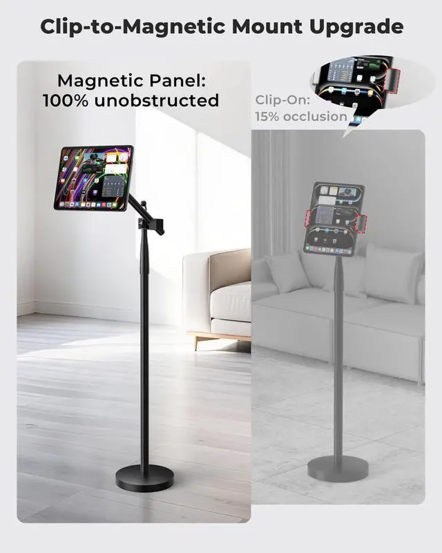 Alt view image 5 of 5 - KU XIU Magnetic Wireless Charging Panle for iPad Pro 11'' M4/M5 Only, Aluminum Alloy Panle for 17mm Ball Head with 2M USB-C Cable, Wirder Compatibility Various Tablet Mount [Arm/Stand Not Included]