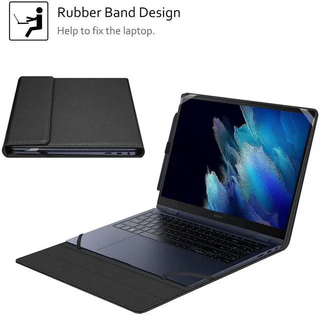 Alt view image 4 of 5 - Fintie Sleeve Case Cover for 15.6" Samsung Chromebook Plus XE550XGAA / Samsung Galaxy Book4 360 NP960XGK / Book3 360 NP750QFG / Book2 Pro 360 NP950QED / Book2 Pro NP950XED, Black