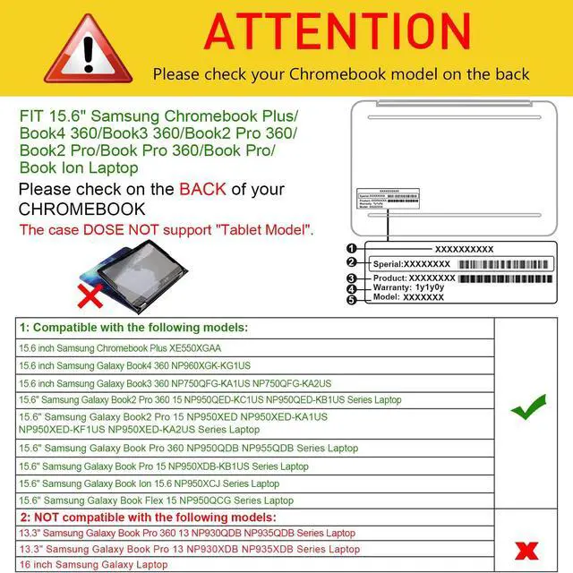 Alt view image 2 of 5 - Fintie Sleeve Case Cover for 15.6" Samsung Chromebook Plus XE550XGAA / Samsung Galaxy Book4 360 NP960XGK / Book3 360 NP750QFG / Book2 Pro 360 NP950QED / Book2 Pro NP950XED, Black