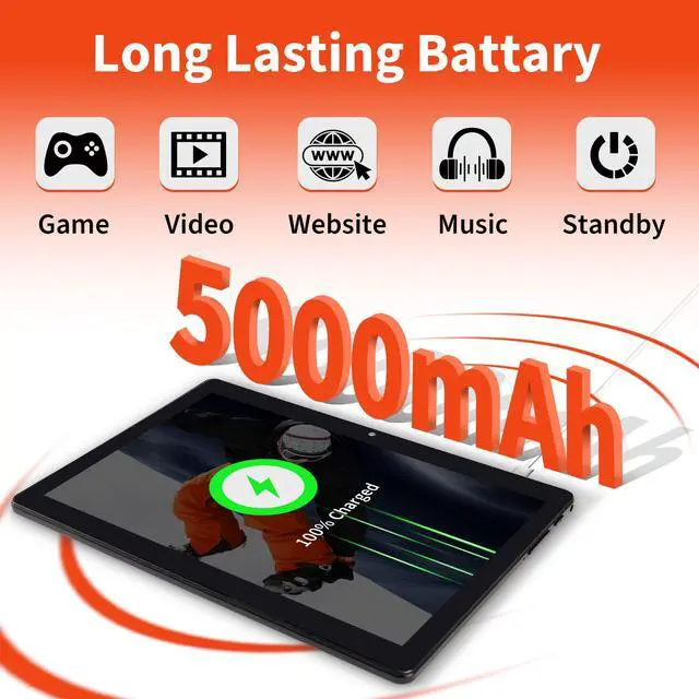 Alt view image 3 of 5 - Veidoo 2 in 1 Portable Android Tablet with Keyboard, Mouse & Stylus, Tablet 10.1 inch IPS HD Screen with 7GB RAM (3GB+4GB) 64GB ROM Expandable to 512GB, Octa-Core Processor, WiFi 6