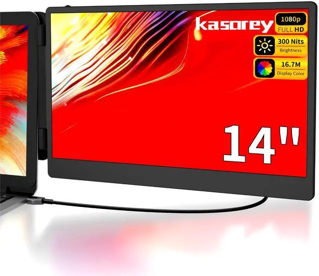 Main image of kasorey New Upgraded Laptop Screen Extender Portable Monitor,1080P FHD IPS Screen,Monitor Extender for Laptop,Fit for 13-17" Laptops, Plug & Play Compatiable with Wins/Mac/Android/Switch (Dual 14")