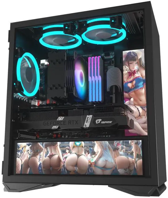 Alt view image 4 of 4 - Vetroo B6 Display Board w/LED Lights for Computer PC Case Decor Full HD 2K Multi-Mode Function 12.2" x 3.1" (Horizontal, B6)