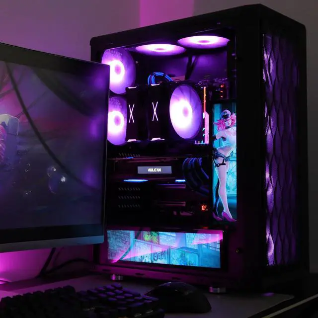 Alt view image 2 of 4 - Vetroo B6 Display Board w/LED Lights for Computer PC Case Decor Full HD 2K Multi-Mode Function 12.2" x 3.1" (Horizontal, B6)