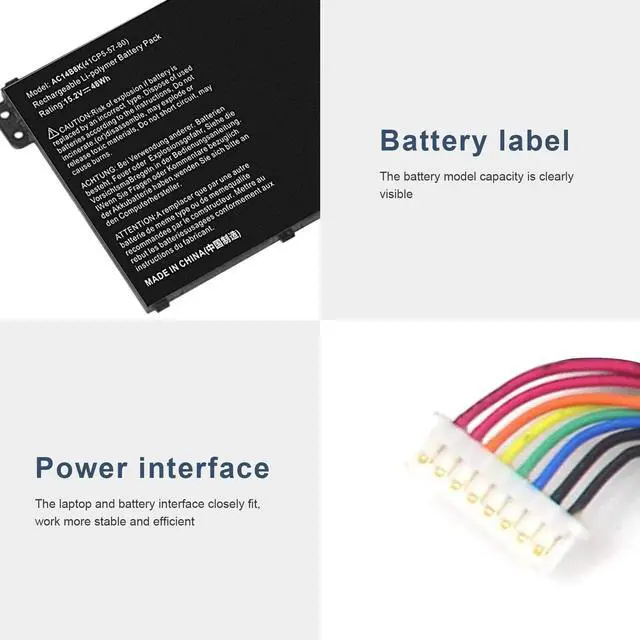 Alt view image 4 of 5 - Fancy Buying AC14B8K AC14B3K Laptop Battery for Chromebook C810 C910 CB3-111 CB5-311 CB5-571 CB3-531 CB3-511 CB5-571-C1DZ R3-131T R5-471T R5-571T R5-571TG E3-111 E3-112 ES1-511 ES1-512 ES1-531