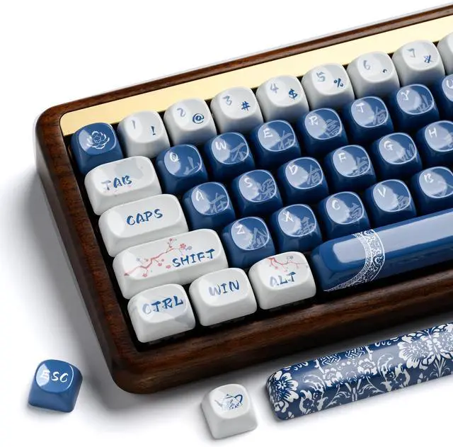 Main image of Hkfos XVX Ceramic Glaze Coating PBT Keycaps, MOA Keycap Sets Dye-Sublimation Keyboard Keycaps for Cherry Gateron MX Switches Mechanical Keyboards