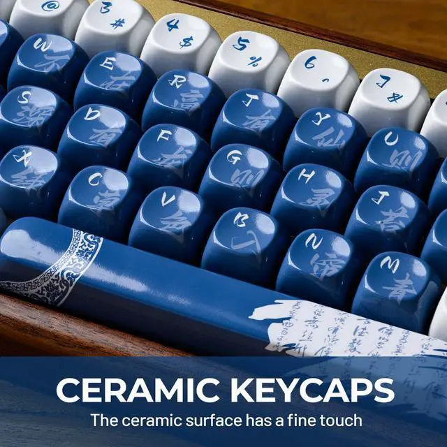 Alt view image 2 of 5 - Hkfos XVX Ceramic Glaze Coating PBT Keycaps, MOA Keycap Sets Dye-Sublimation Keyboard Keycaps for Cherry Gateron MX Switches Mechanical Keyboards