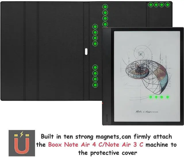 Alt view image 2 of 5 - GOVTVA Magnetic Stand Case for Onyx Boox Tablet Note Air 5 C/Note Air 4 C/Note Air 3 C (2025/2024/2023 Released) Ultra-Thin Leather Cover with Magnetic Pen Buckle, Auto Sleep/Wake (Vintage Brown)