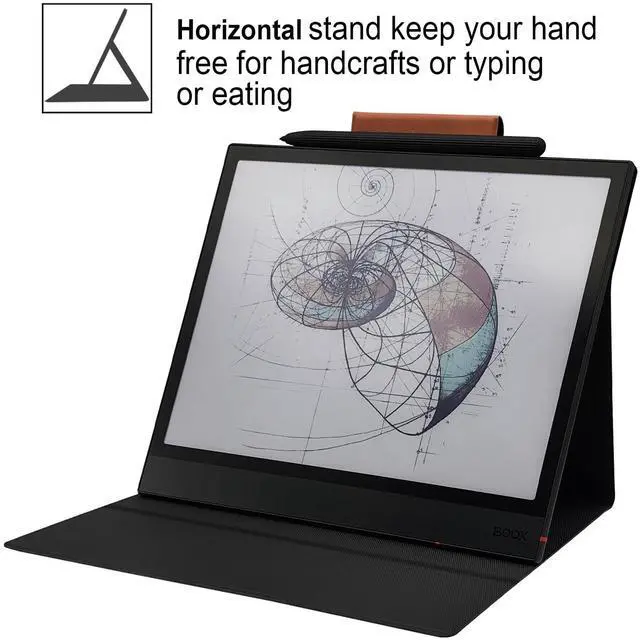 Alt view image 4 of 5 - GOVTVA Magnetic Stand Case for Onyx Boox Tablet Note Air 5 C/Note Air 4 C/Note Air 3 C (2025/2024/2023 Released) Ultra-Thin Leather Cover with Magnetic Pen Buckle, Auto Sleep/Wake (Vintage Brown)