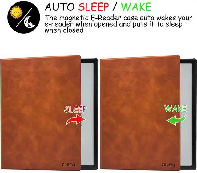 Alt view image 5 of 5 - GOVTVA Magnetic Stand Case for Onyx Boox Tablet Note Air 5 C/Note Air 4 C/Note Air 3 C (2025/2024/2023 Released) Ultra-Thin Leather Cover with Magnetic Pen Buckle, Auto Sleep/Wake (Vintage Brown)