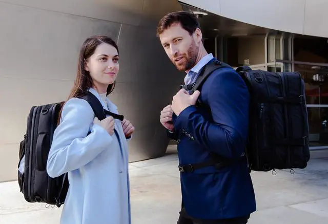 Alt view image 3 of 5 - Taskin ONE X | Carry-on/Day-use Large Travel Laptop Backpack for Men | Double Expandable Convertible 18L/33L/45L