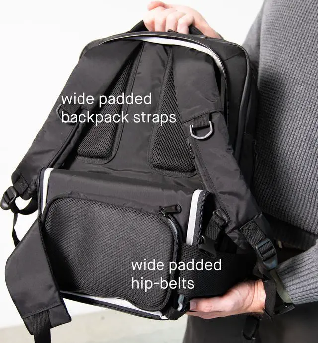 Alt view image 5 of 5 - Taskin ONE X | Carry-on/Day-use Large Travel Laptop Backpack for Men | Double Expandable Convertible 18L/33L/45L