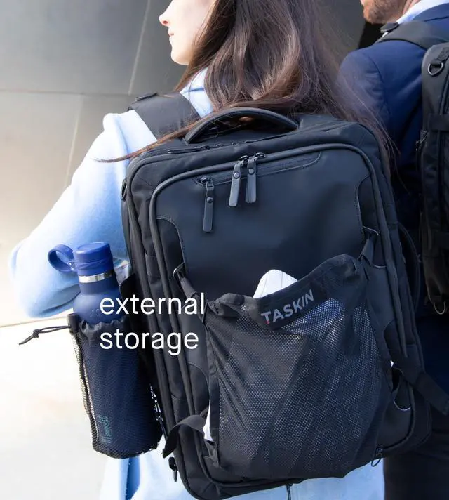 Alt view image 4 of 5 - Taskin ONE X | Carry-on/Day-use Large Travel Laptop Backpack for Men | Double Expandable Convertible 18L/33L/45L