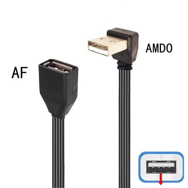 Alt view image 2 of 5 - STUPDOLERI USB Extension Cable USB Device with The USB 2.0 Port of Your PC, Notebook, or USB This 90 Degree USB Cable is USB Male to Female Data Cable Left and Right UP Angle 30CM, ST UP DO LE RI