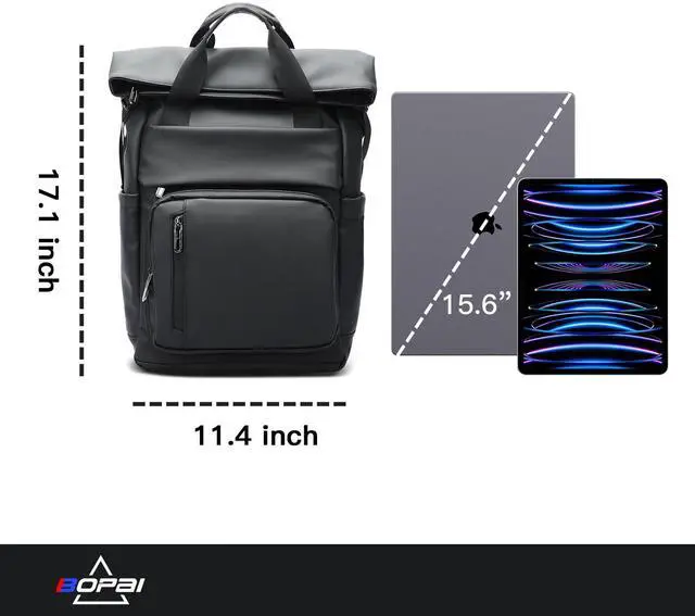 Alt view image 2 of 2 - BOPai Laptop Backpack for Work Travel School Waterproof Laptop Backpack Fits Up to 16 Inch Notebook