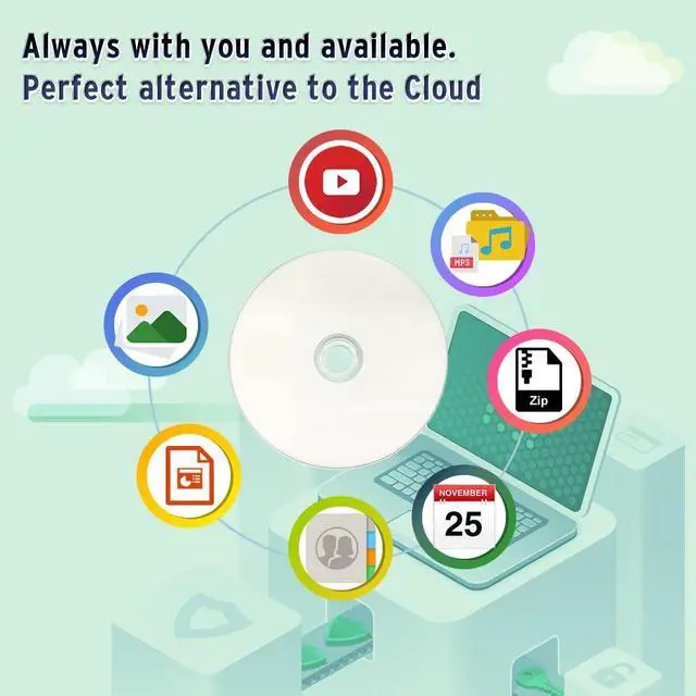 Alt view image 5 of 5 - Prodisc CD-R 700MB 52X White Inkjet Hub Printable Recordable Media Disc - 100 Discs (Japanese Limited Edition) Blank CDs, CD-R Discs for Music and Data, Writable CDR, 100 Pack