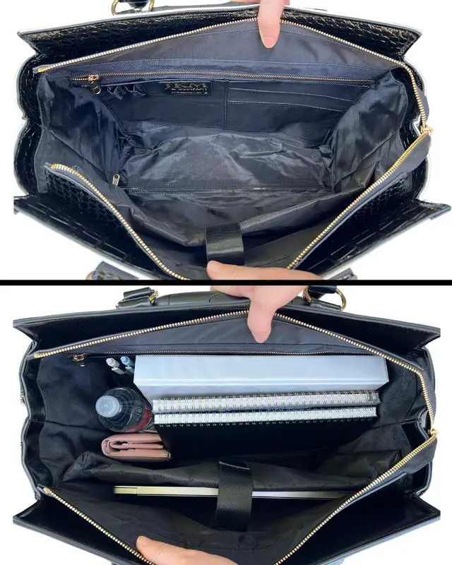 Alt view image 4 of 5 - JKM & Company Rolling Laptop Bag for Women | Designer Wheeled Briefcase | Fits 13-17" Laptops | Office Travel Computer Case (Serengeti-Zebra)