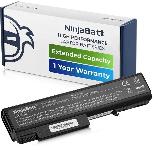 Main image of NinjaBatt Battery for HP 8440P 6550B TD06 482962-001 486296-001 8440W 6440B 6930P 6450B 6735B 6445B 6455B 6540B 6545B 6555B 6730B 6530B 6535B TD09 593578-001 High Performance [6 Cells/4400mAh]
