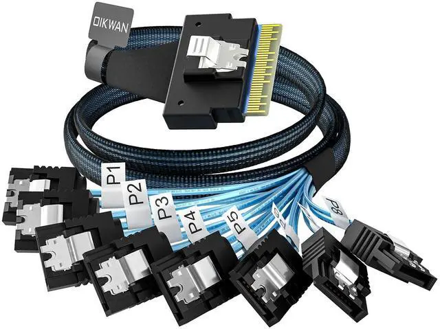 Alt view image 3 of 5 - OIKWAN SlimSAS 8i to 8+SATA, SlimSAS Host/RAID to SATA Target HD